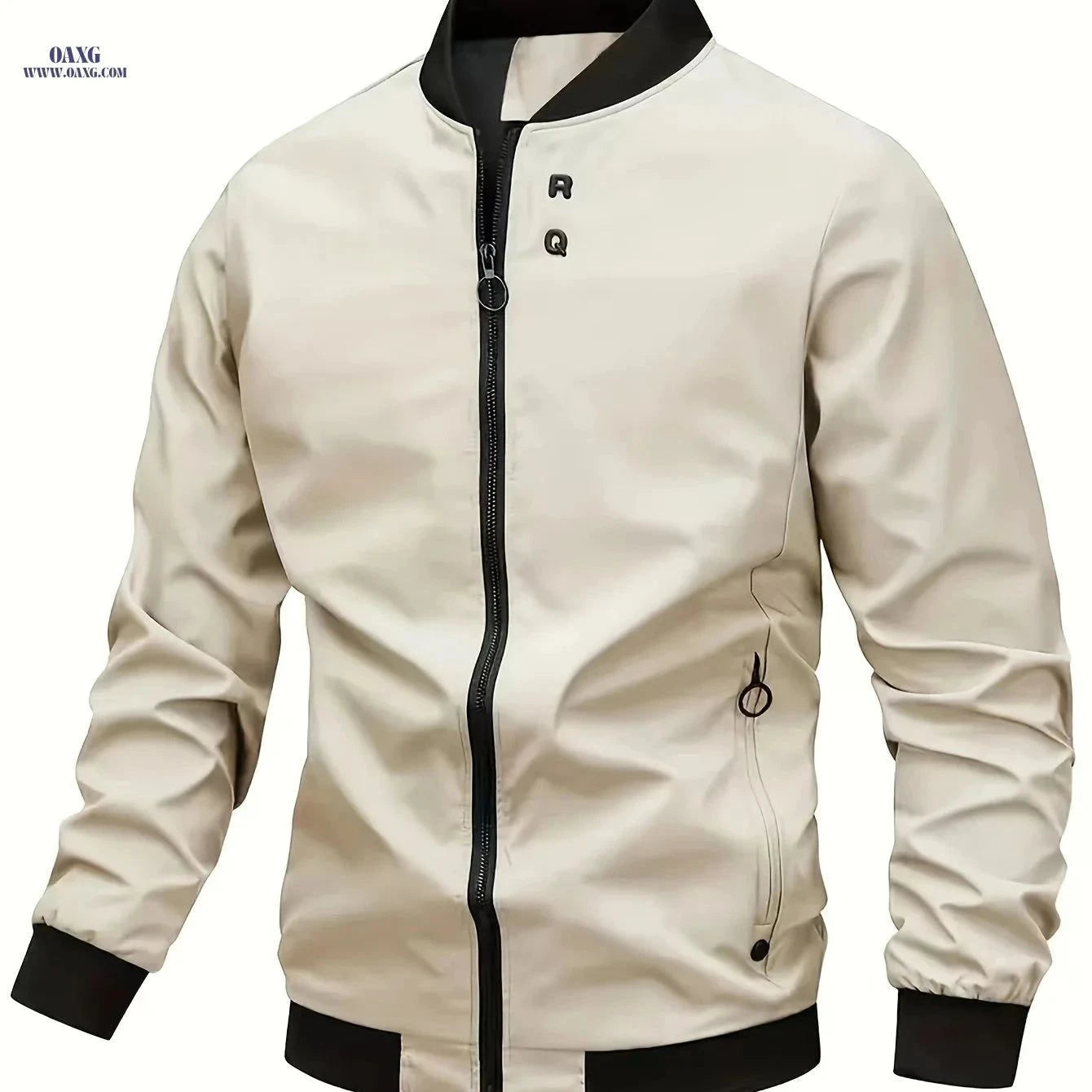 Men's Baseball Collar Jacket - Zipper Cardigan for Fall/Winter   OAXG Red / FR XXS