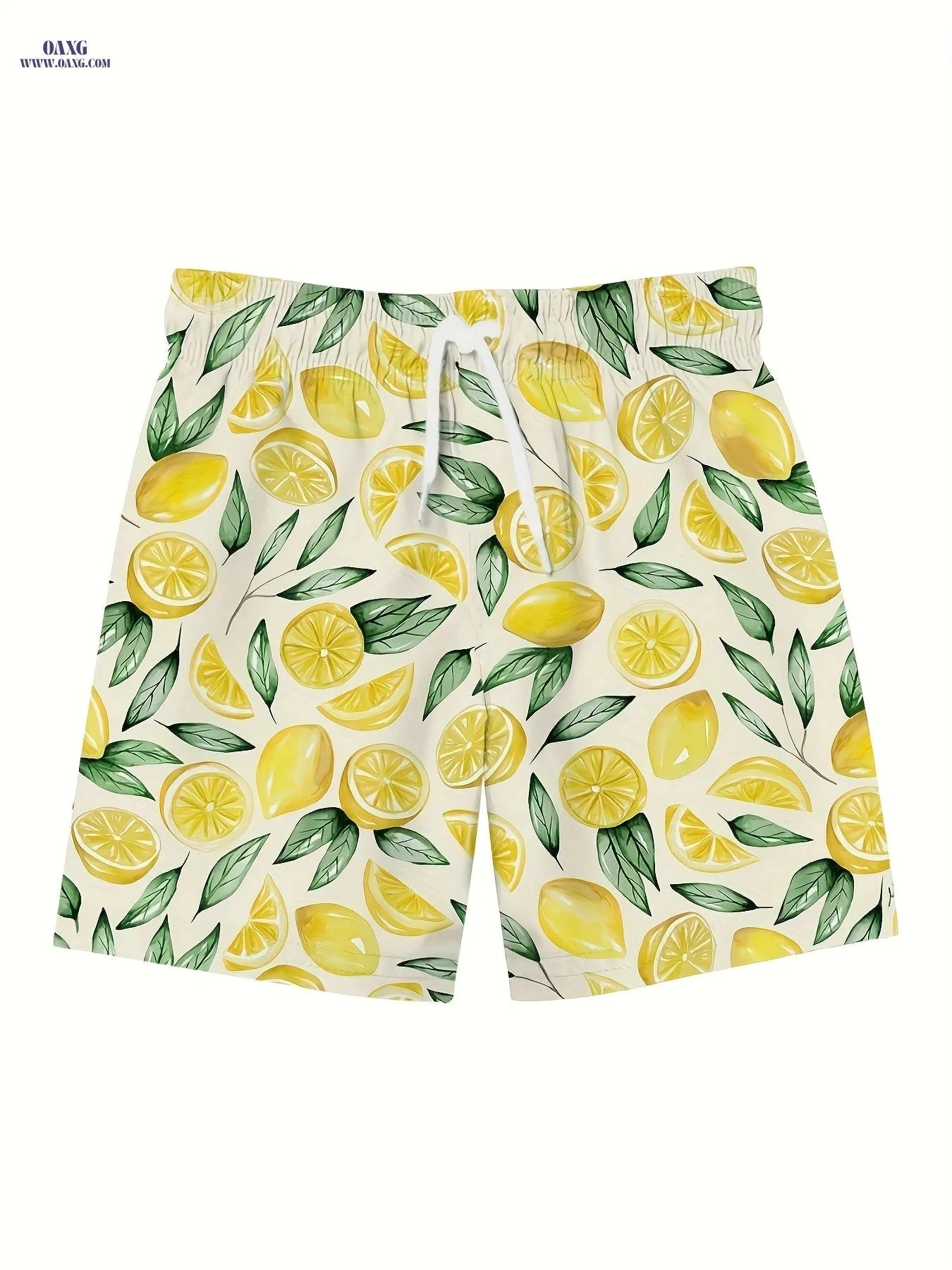 Men's Beach Shorts - Casual Woven Polyester with Drawstring   OAXG 【Multicolor】 / FR S