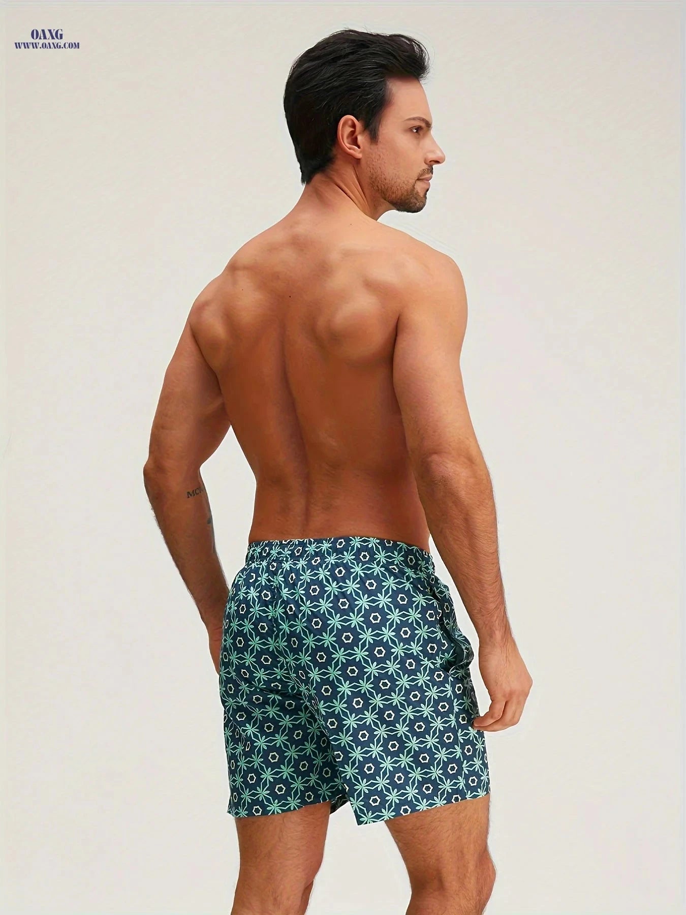 Men's Beach Shorts - Drawstring Sports Style, 100% Polyester Material   OAXG 