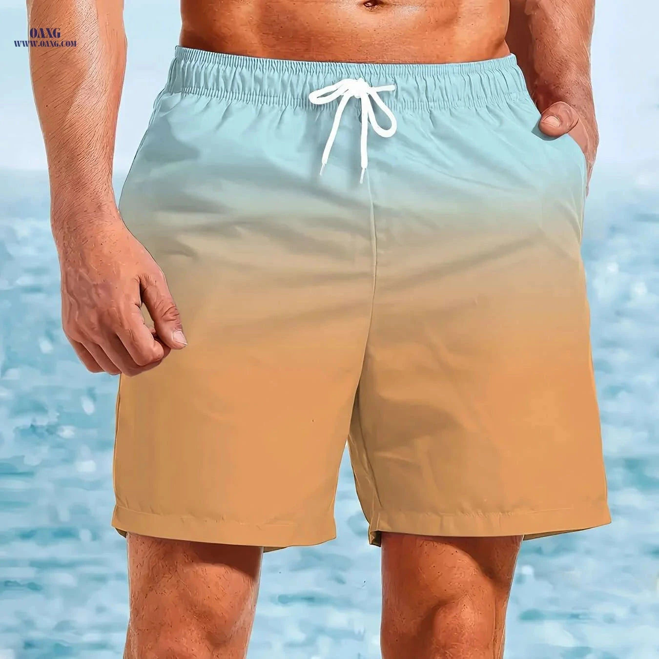 Men's Beach Shorts - Quick-Drying 3D Print Casual Swimming Trunks   OAXG Mixed Color / S