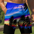 Men's Beach Shorts - Quick-Drying Coconut Tree Print for Summer Fun   OAXG Mixed Color / S
