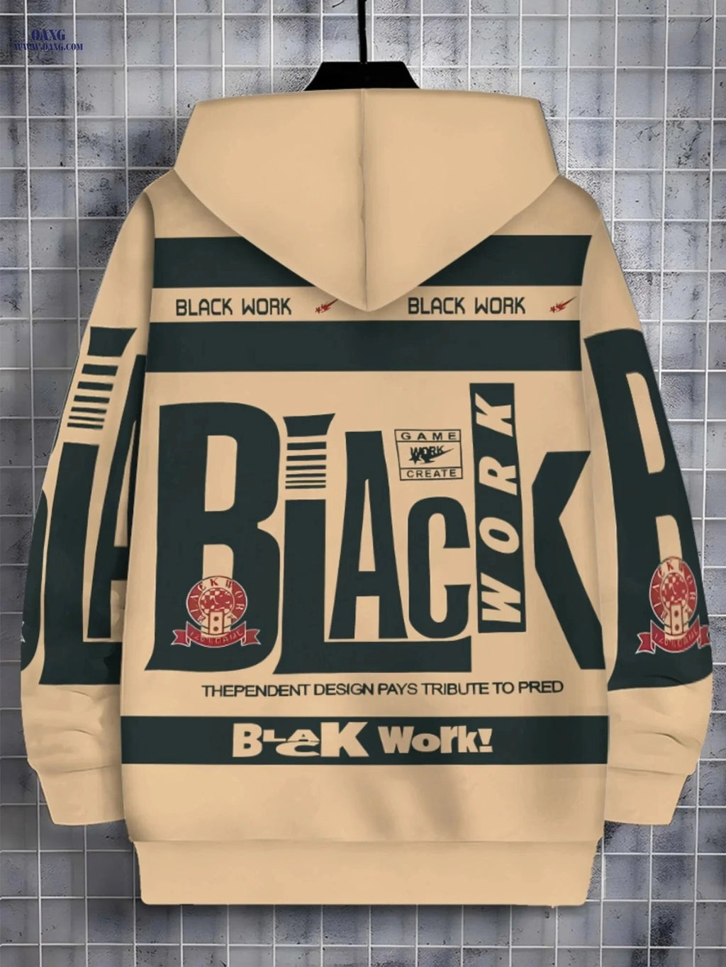 Men's Beige Zipper Hoodie - Soft Fabric, Graphic Design for Casual Wear   OAXG 