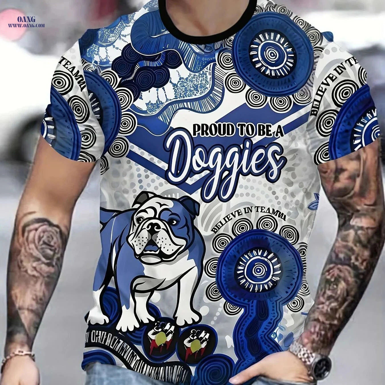 Men's Black Golden Pitbull Graphic T-Shirt - Casual Lightweight Tee   OAXG 