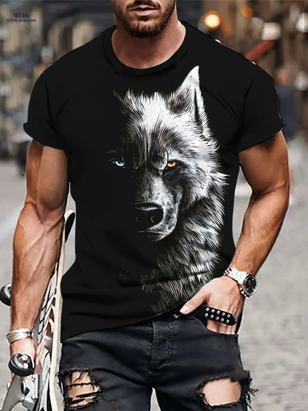 Men's Black Golden Pitbull Graphic T-Shirt - Casual Lightweight Tee   OAXG Black / S