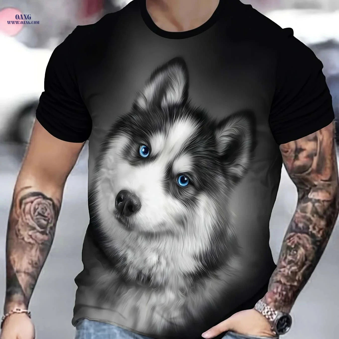 Men's Black Golden Pitbull Graphic T-Shirt - Casual Lightweight Tee   OAXG Black / S