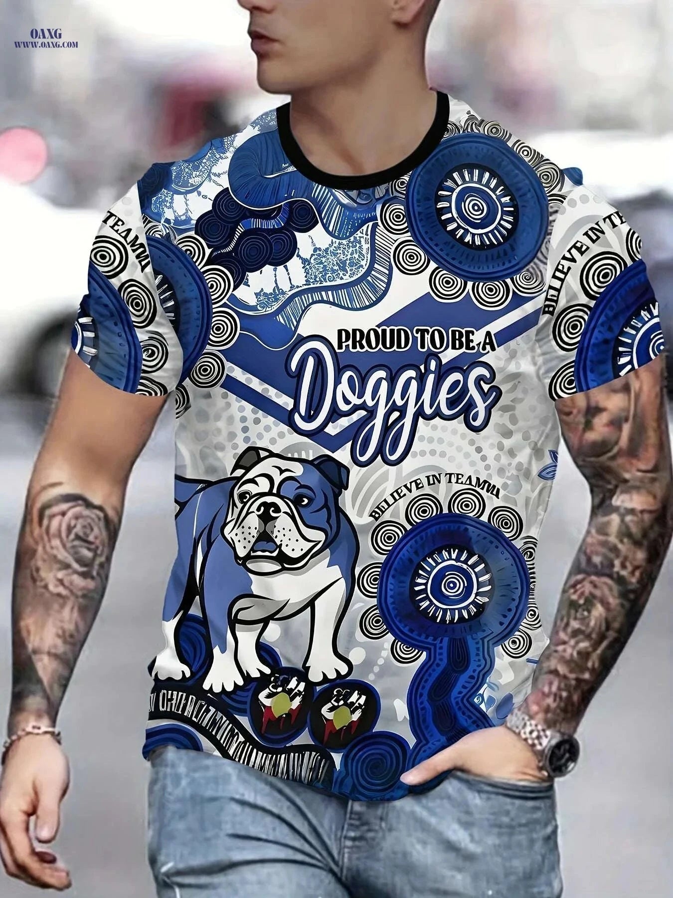 Men's Black Golden Pitbull Graphic T-Shirt - Casual Lightweight Tee   OAXG 