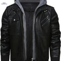 Men's Black Hooded Jacket - Casual Full-Zip, Polyester Lining   OAXG 