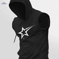 Men’s Black Hooded Tank Top - Casual Summer Streetwear for Outdoors   OAXG Black / XS