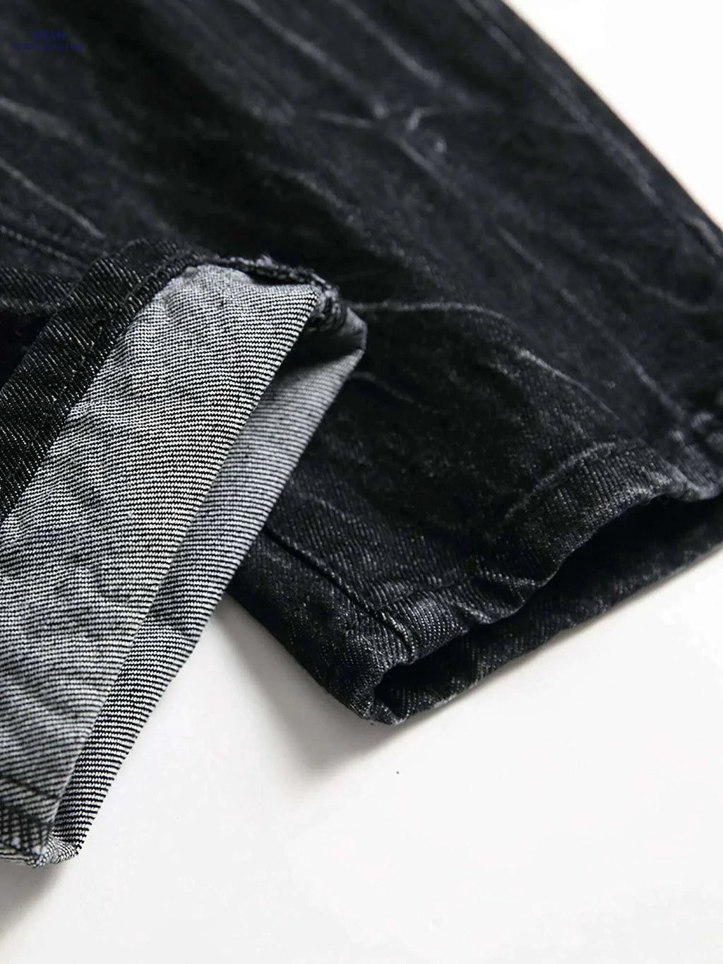 Men's Black Ripped Jeans - Regular Fit Tapered Distressed Denim   OAXG Black / 28