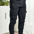 Men's Black Slim-Fit Stretch Jeans - All-Season Casual Wear   OAXG Black / S