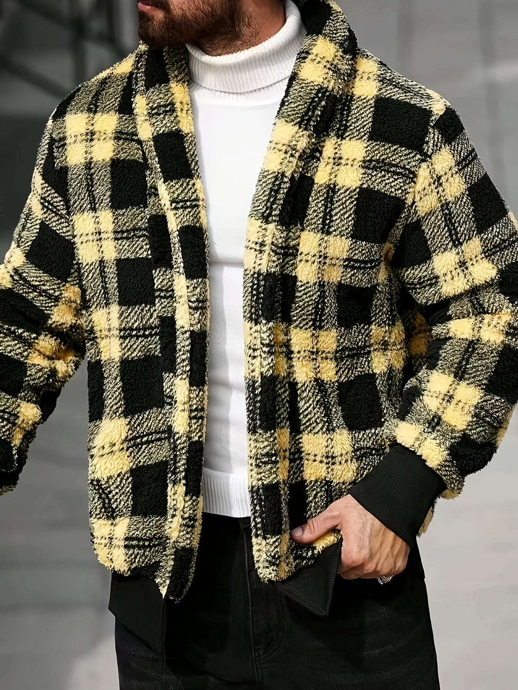 men-s-black-yellow-checkered-plush-jacket-lightweight-stylish-oaxg-1I2
