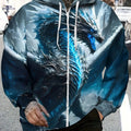 Men's Blue Dragon Print Hoodie - Stylish Zipper Casual Wear   OAXG 【Multicolor】 / FR M