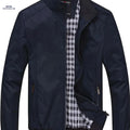 Men's Breathable Casual Jacket - Zip-Up Solid Color Coat for Spring   OAXG Navy Color / FR M