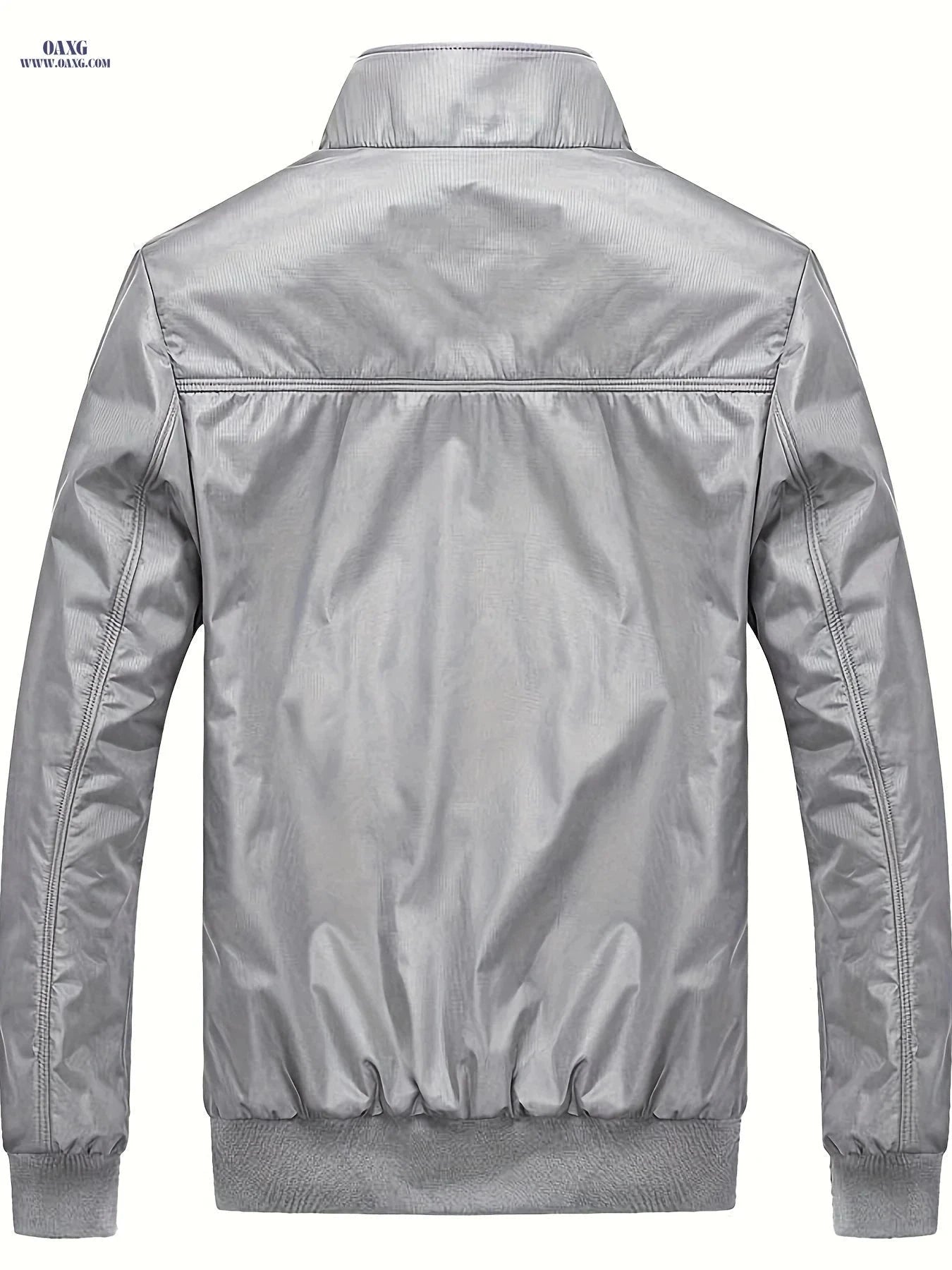 Men's Breathable Casual Jacket - Zip-Up Solid Color Coat for Spring   OAXG Navy Color / FR M