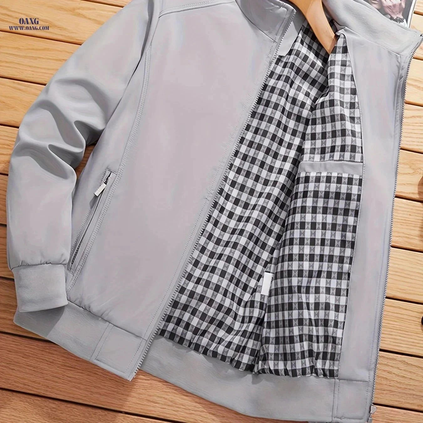 Men's Breathable Casual Jacket - Zip-Up Solid Color Coat for Spring   OAXG Navy Color / FR M