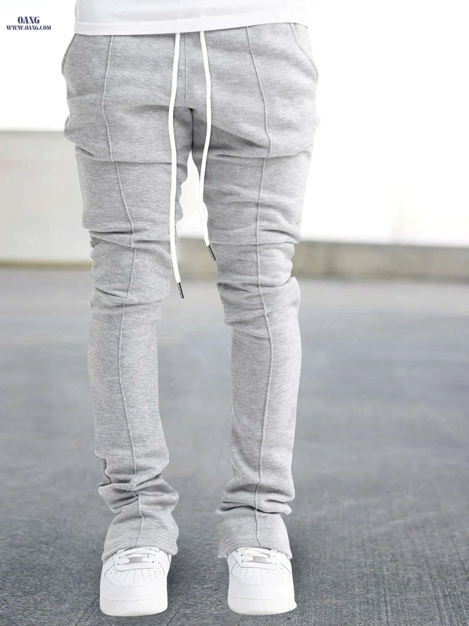 Men's Breathable Casual Pants - Lightweight Stretch Waist & Pockets   OAXG 