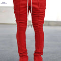 Men's Breathable Casual Pants - Lightweight Stretch Waist & Pockets   OAXG Red / S