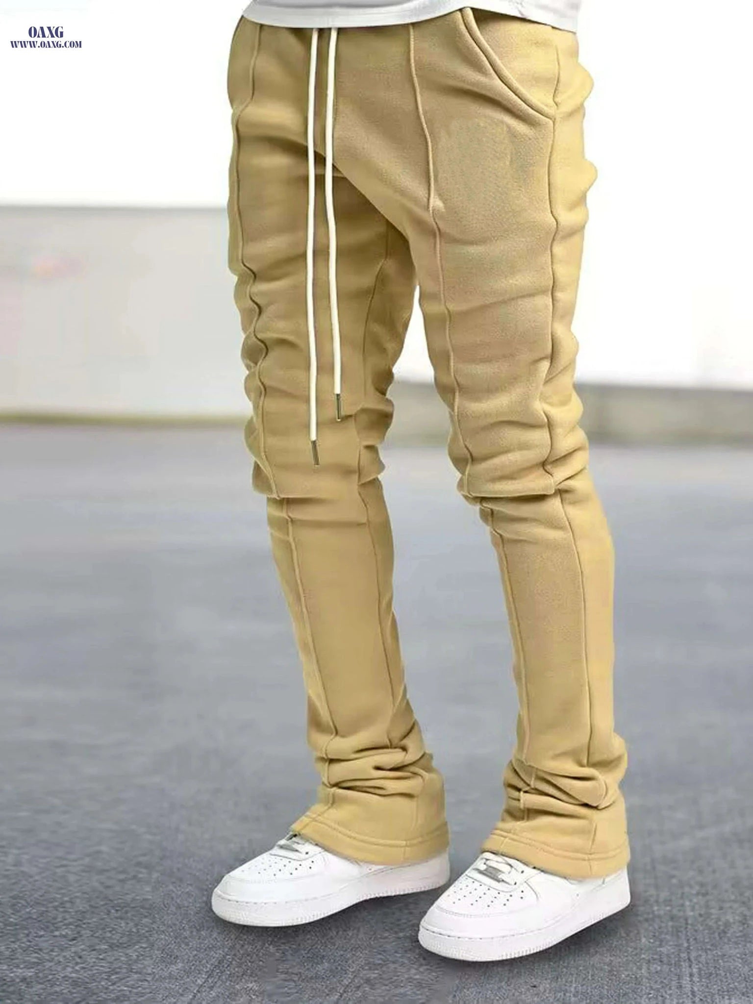 Men's Breathable Casual Pants - Lightweight Stretch Waist & Pockets   OAXG 