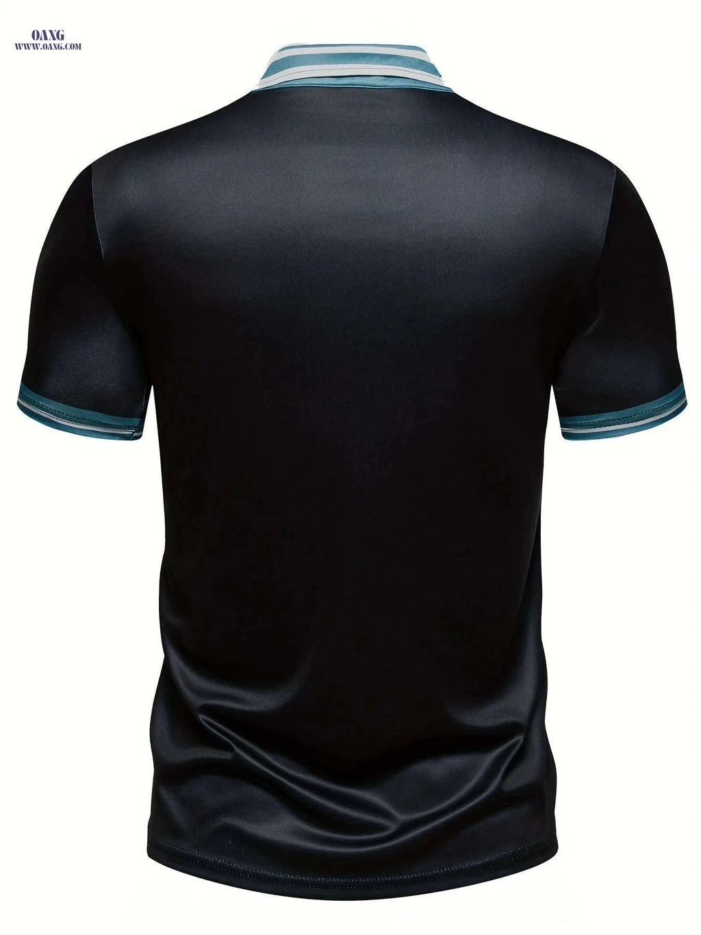 Men's Breathable Casual Shirt - Color Block, Short Sleeve, Comfort Fit   OAXG Black / FR M