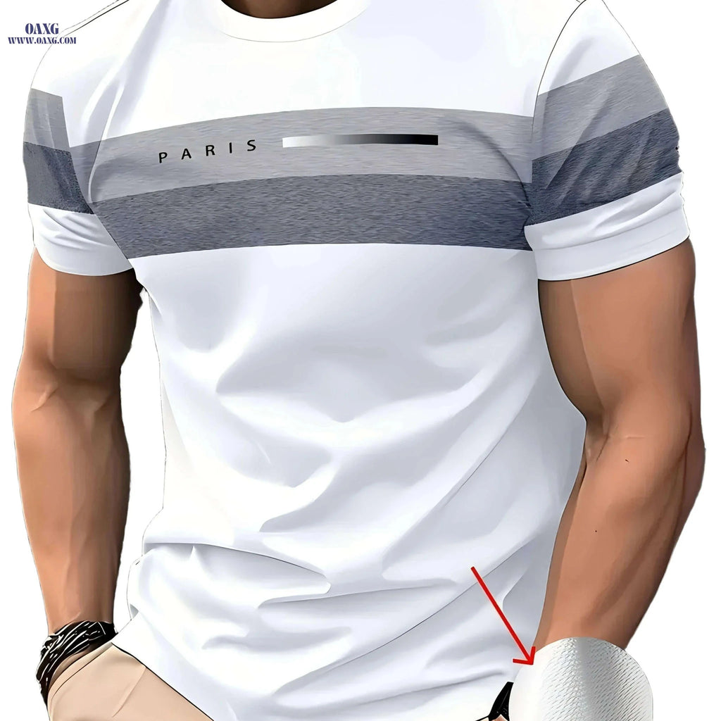 Men's Breathable Casual T-Shirt - Moisture-Wicking Polyester Fit   OAXG Mixed Color / S