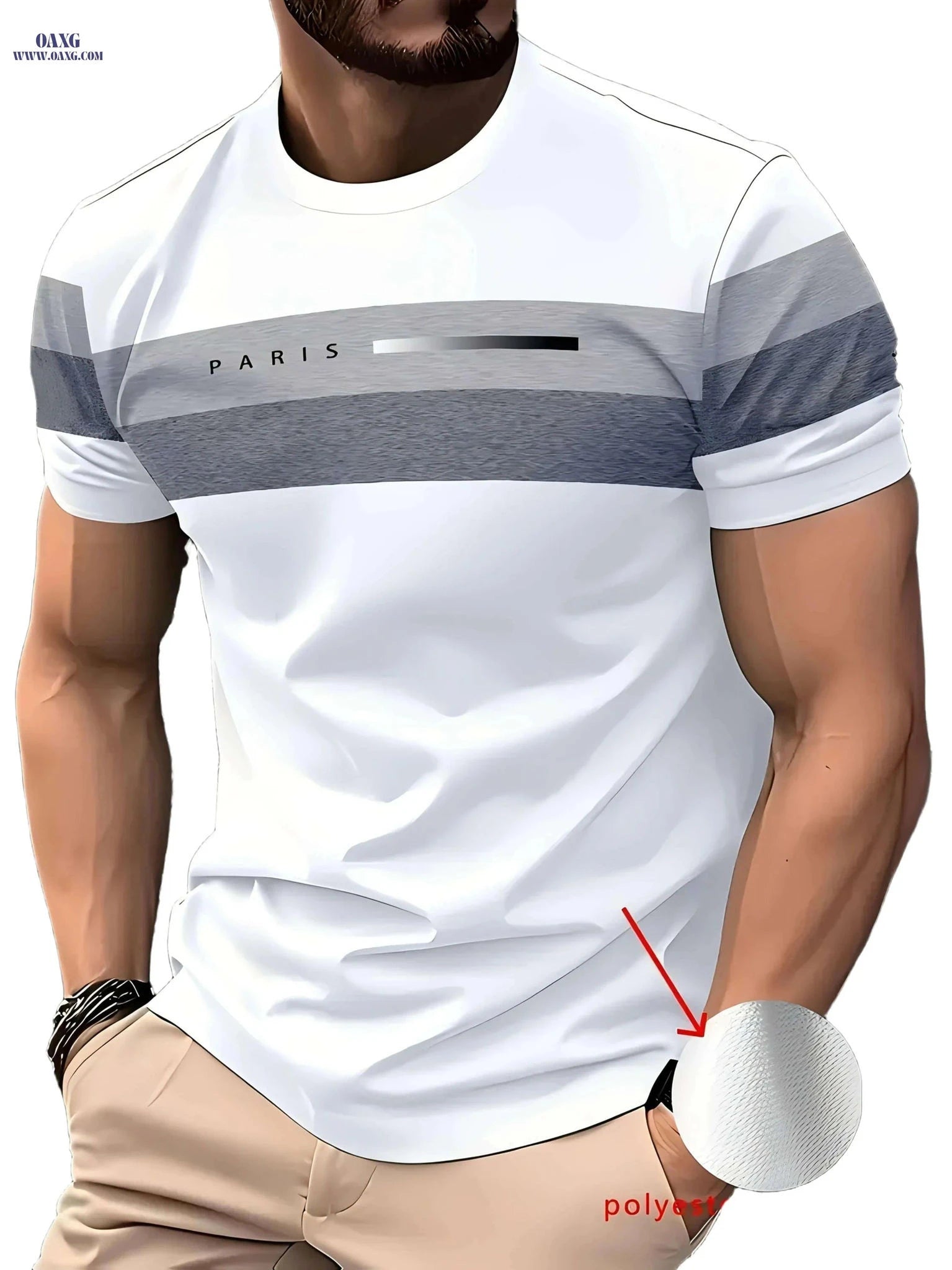 Men's Breathable Casual T-Shirt - Moisture-Wicking Polyester Fit   OAXG Mixed Color / S