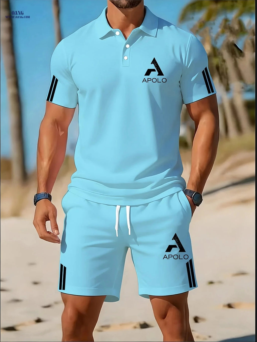 Men's Breathable Golf Set - Casual Summer Wear for Outings & Sports   OAXG 