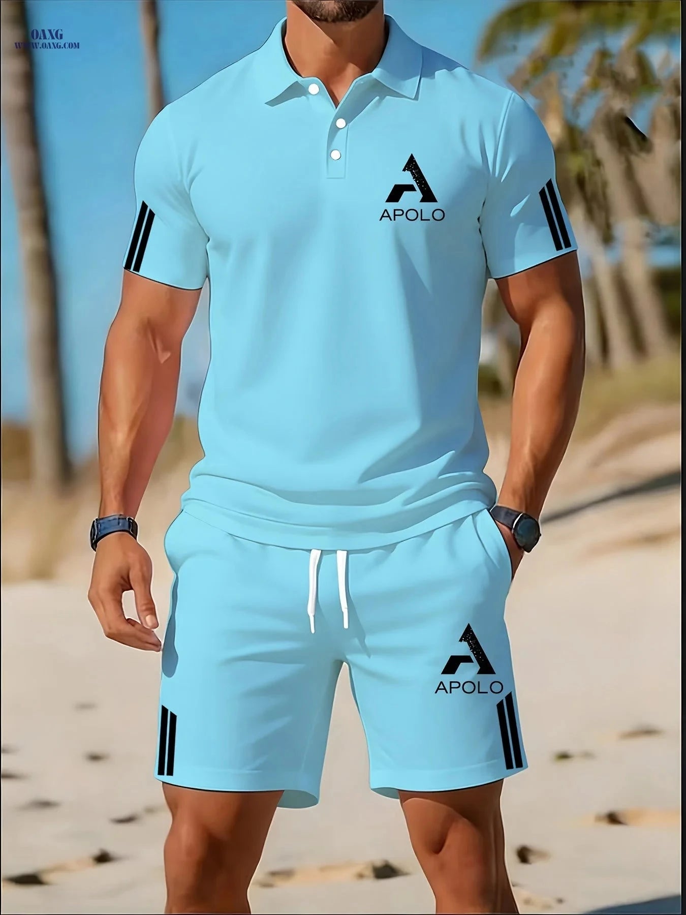 Men's Breathable Golf Set - Casual Summer Wear for Outings & Sports   OAXG 
