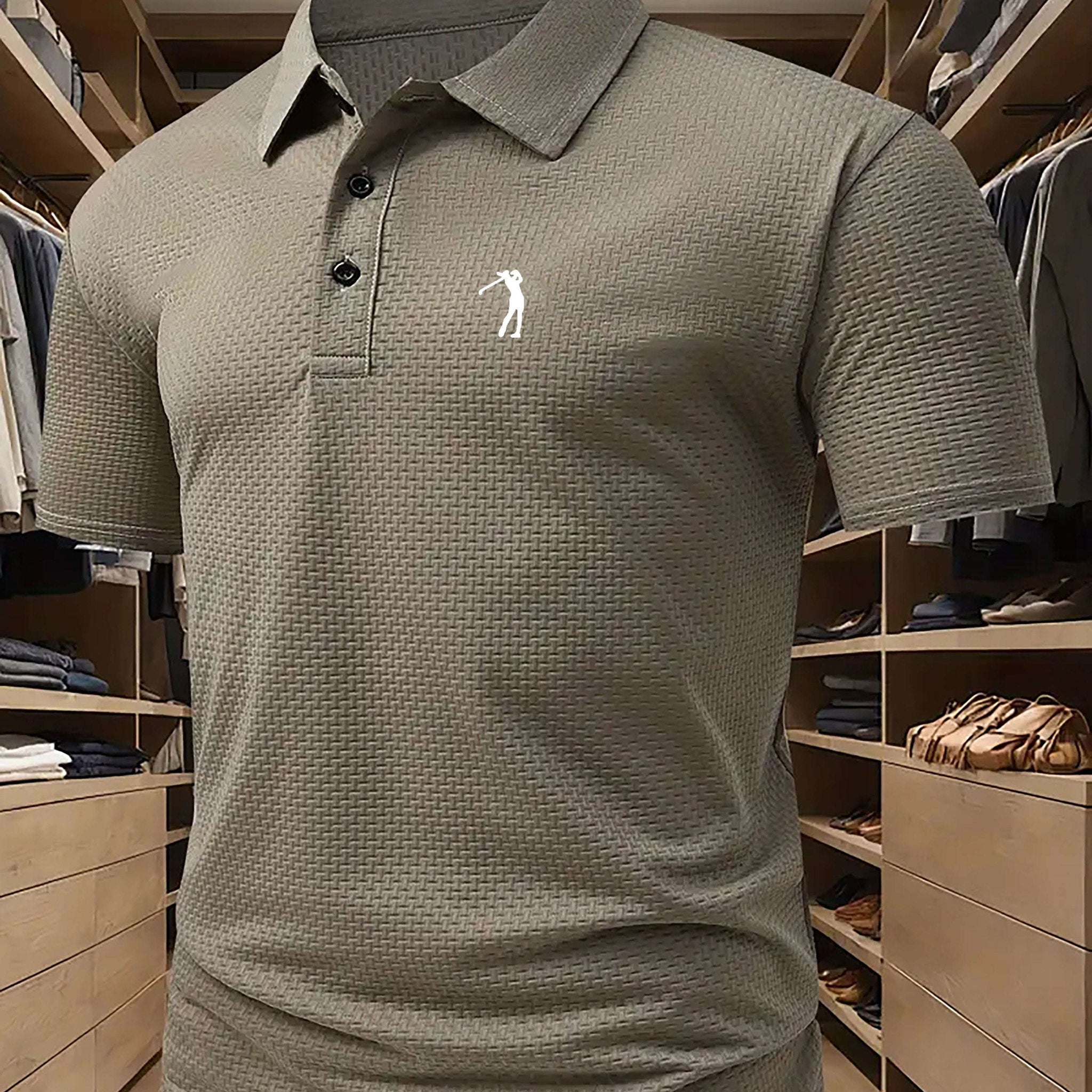 Men's Breathable Mesh Polo Shirt - Lightweight Casual Golf & Business Top   OAXG 