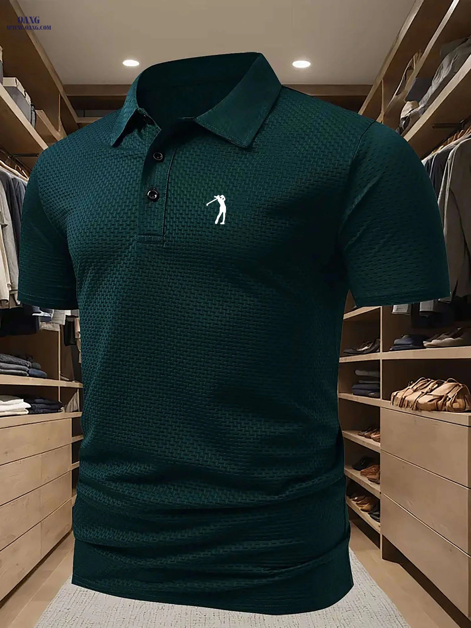 Men's Breathable Mesh Polo Shirt - Lightweight Casual Golf & Business Top   OAXG 