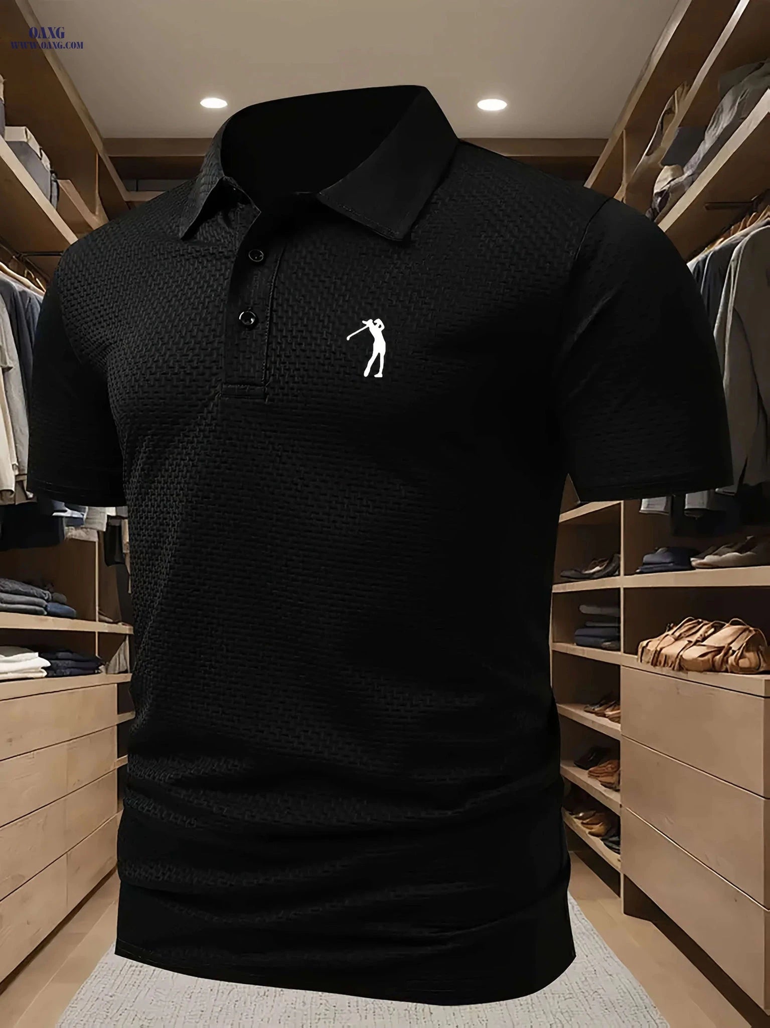 Men's Breathable Mesh Polo Shirt - Lightweight Casual Golf & Business Top   OAXG White / FR S