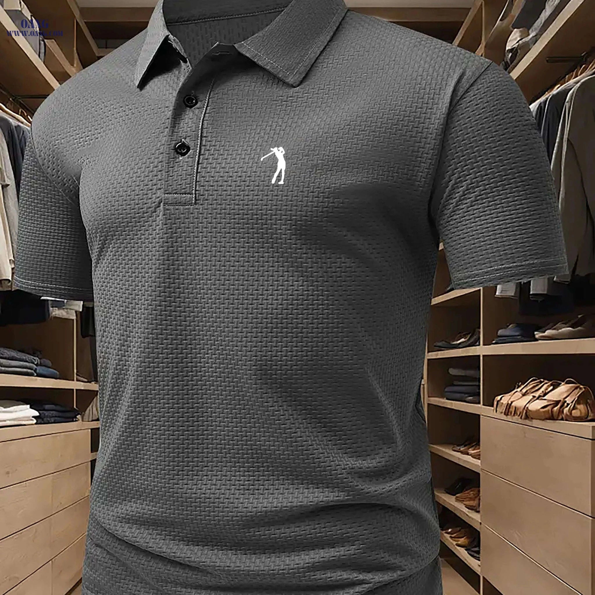 Men's Breathable Mesh Polo Shirt - Lightweight Casual Golf & Business Top   OAXG White / FR S