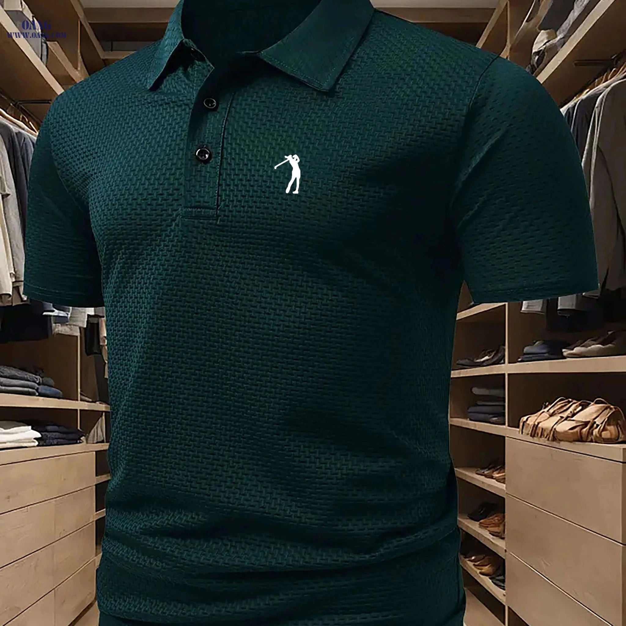 Men's Breathable Mesh Polo Shirt - Lightweight Casual Golf & Business Top   OAXG White / FR S