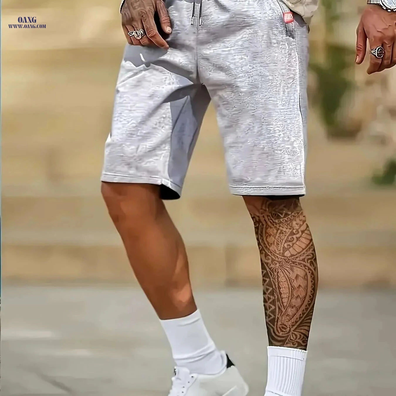 Men's Breathable Sports Shorts - Lightweight, Adjustable Drawstring & Pockets   OAXG 