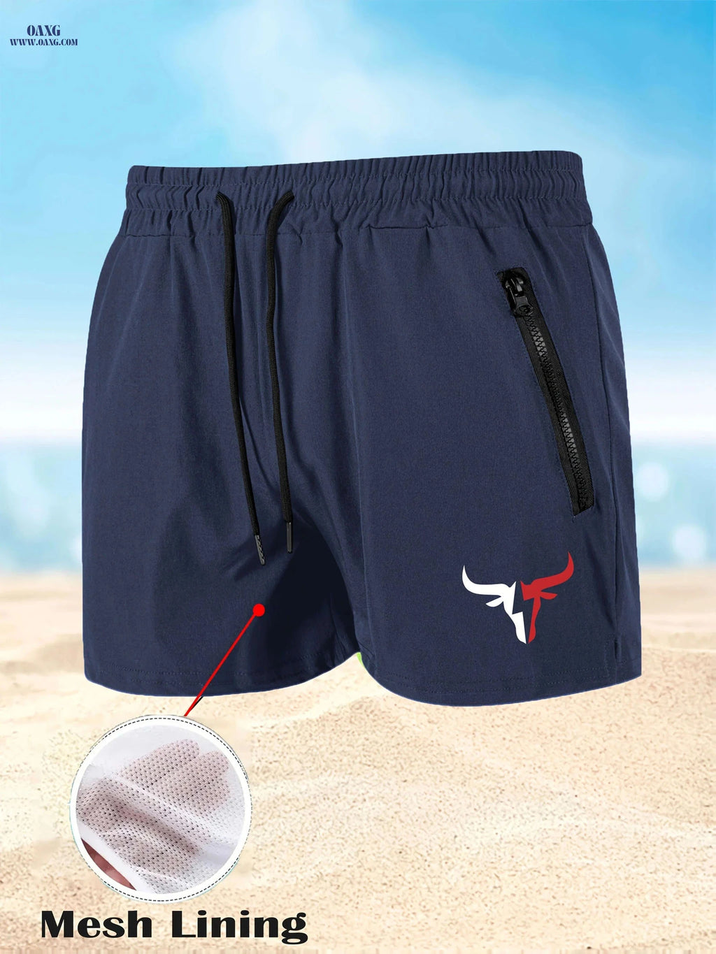 Men's Breathable Sports Shorts - Lightweight Cooling for Beach Fun   OAXG 