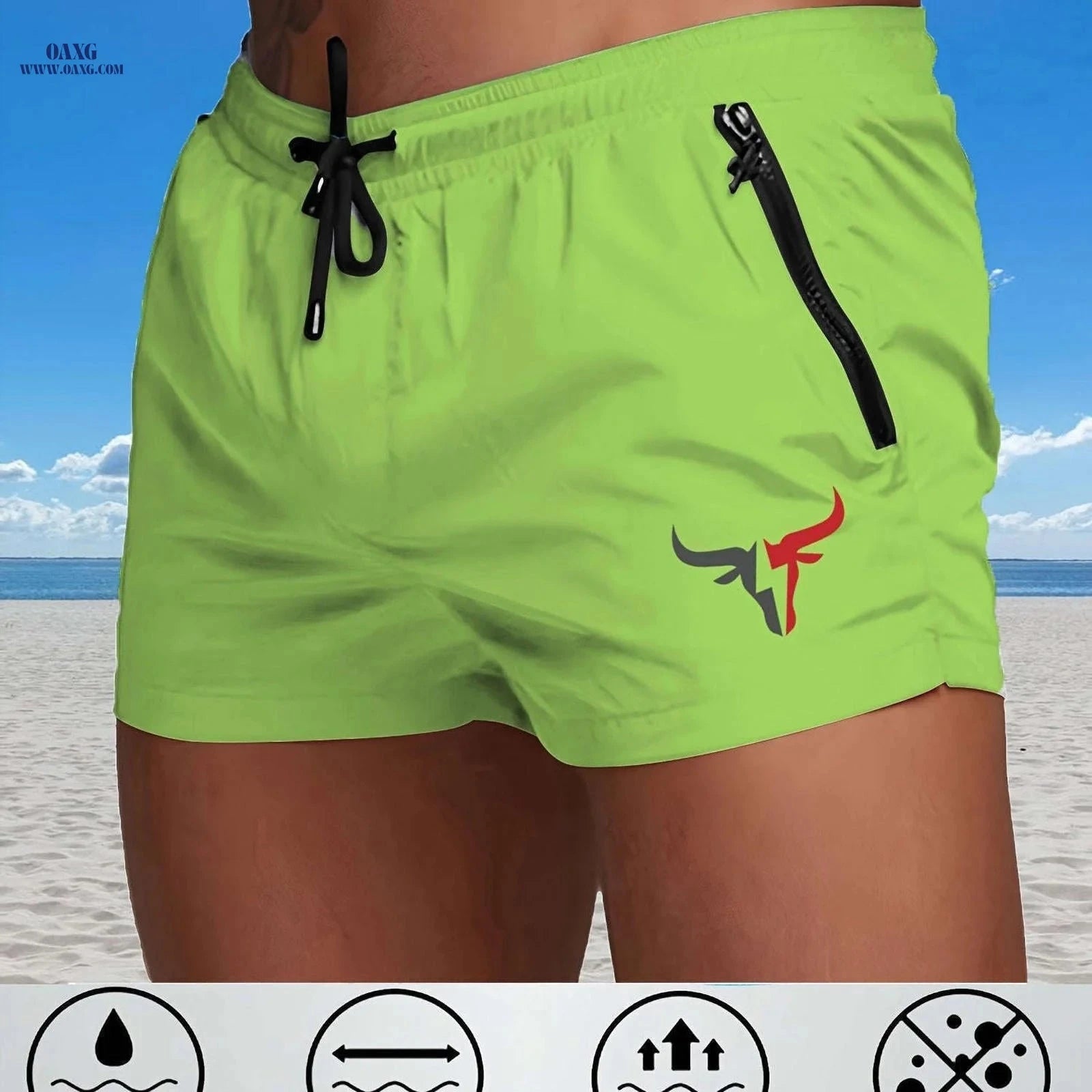 Men's Breathable Sports Shorts - Lightweight Cooling for Beach Fun   OAXG 