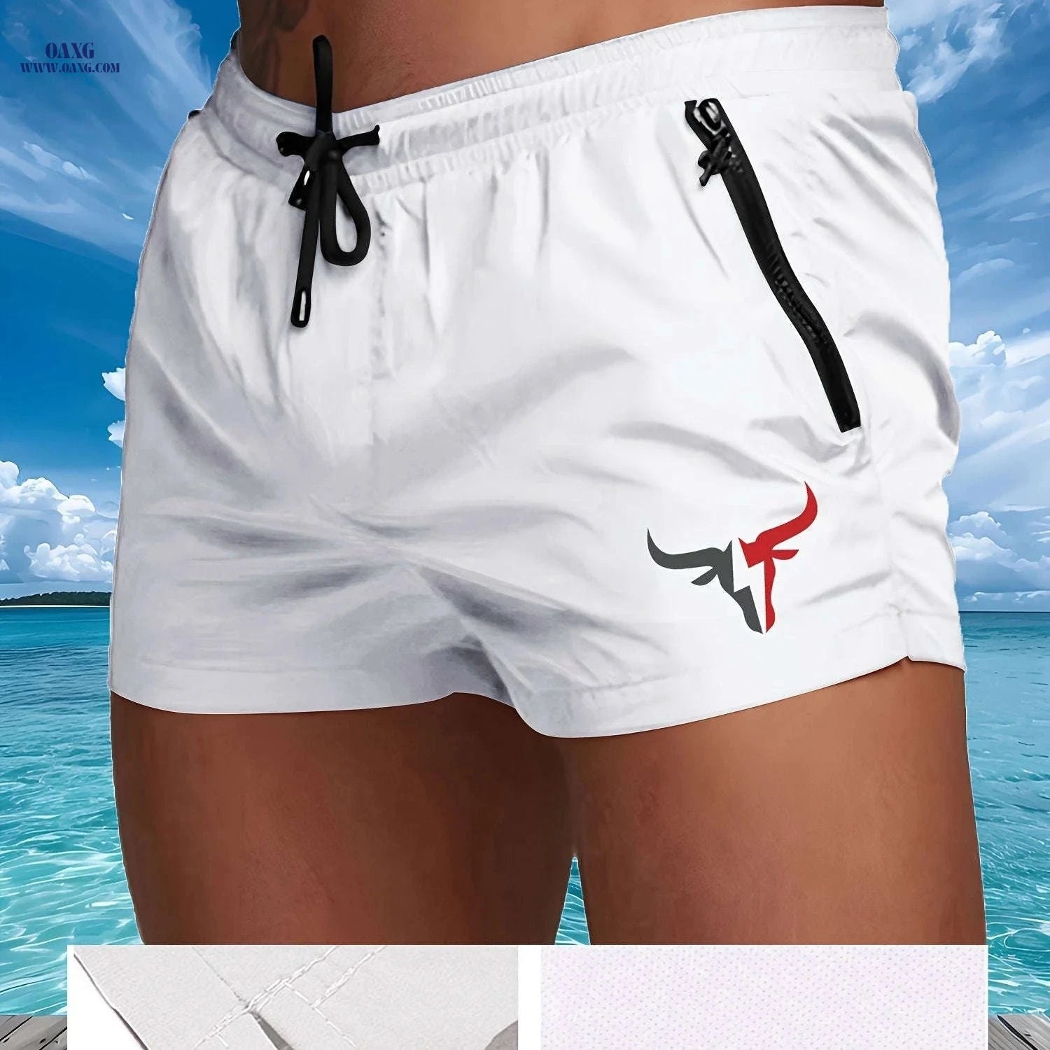 Men's Breathable Sports Shorts - Lightweight Cooling for Beach Fun   OAXG 