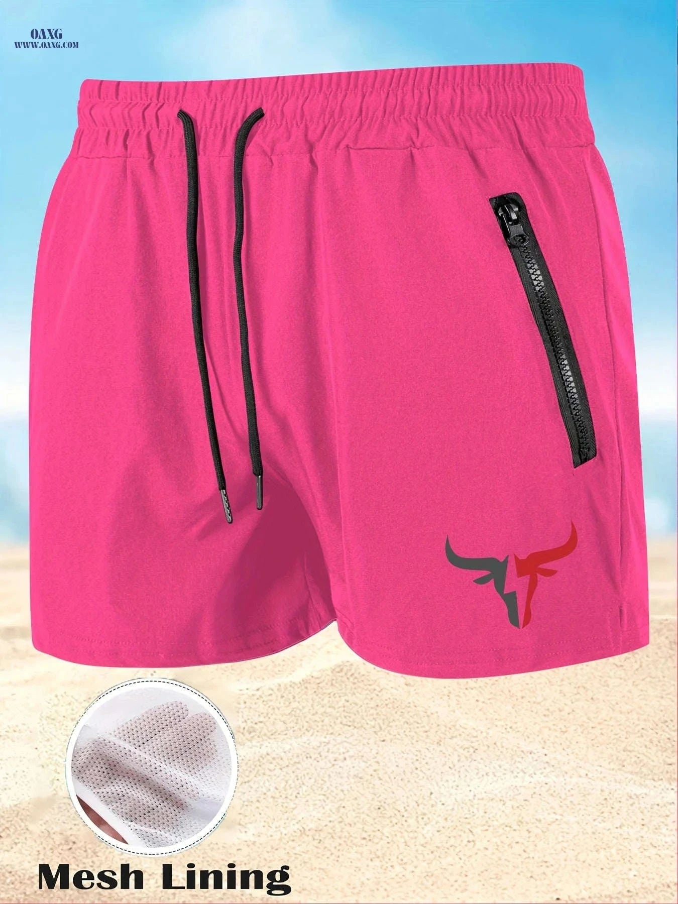 Men's Breathable Sports Shorts - Lightweight Cooling for Beach Fun   OAXG 