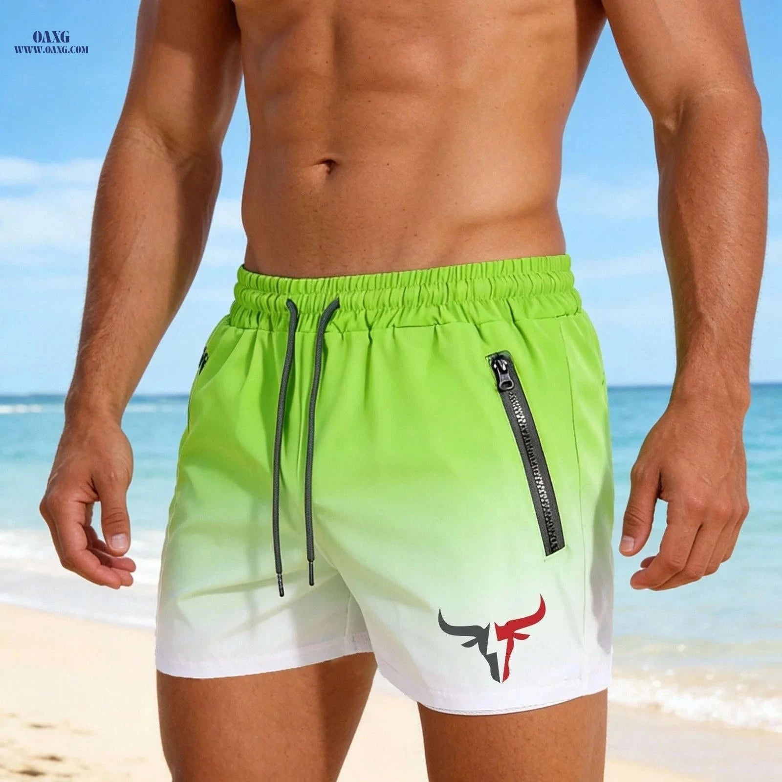 Men's Breathable Sports Shorts - Lightweight Cooling for Beach Fun   OAXG 