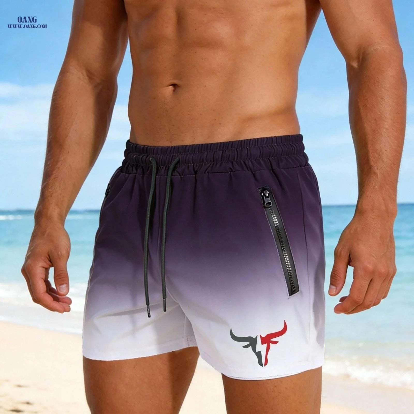 Men's Breathable Sports Shorts - Lightweight Cooling for Beach Fun   OAXG 