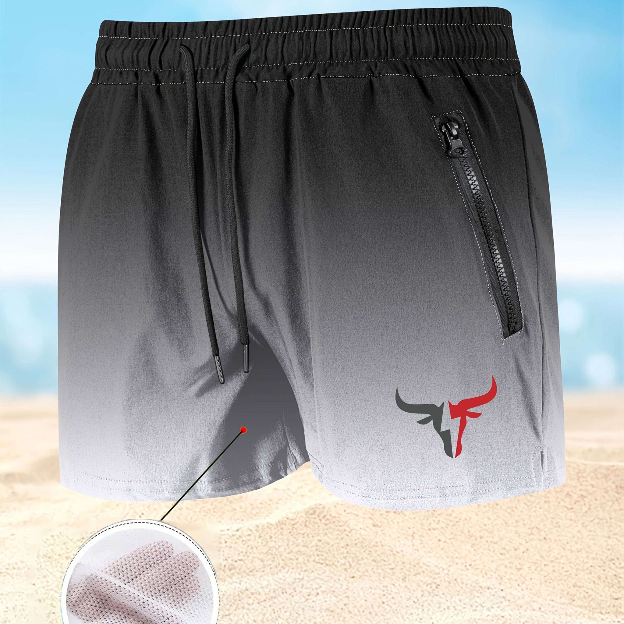 Men's Breathable Sports Shorts - Lightweight Cooling for Beach Fun   OAXG 