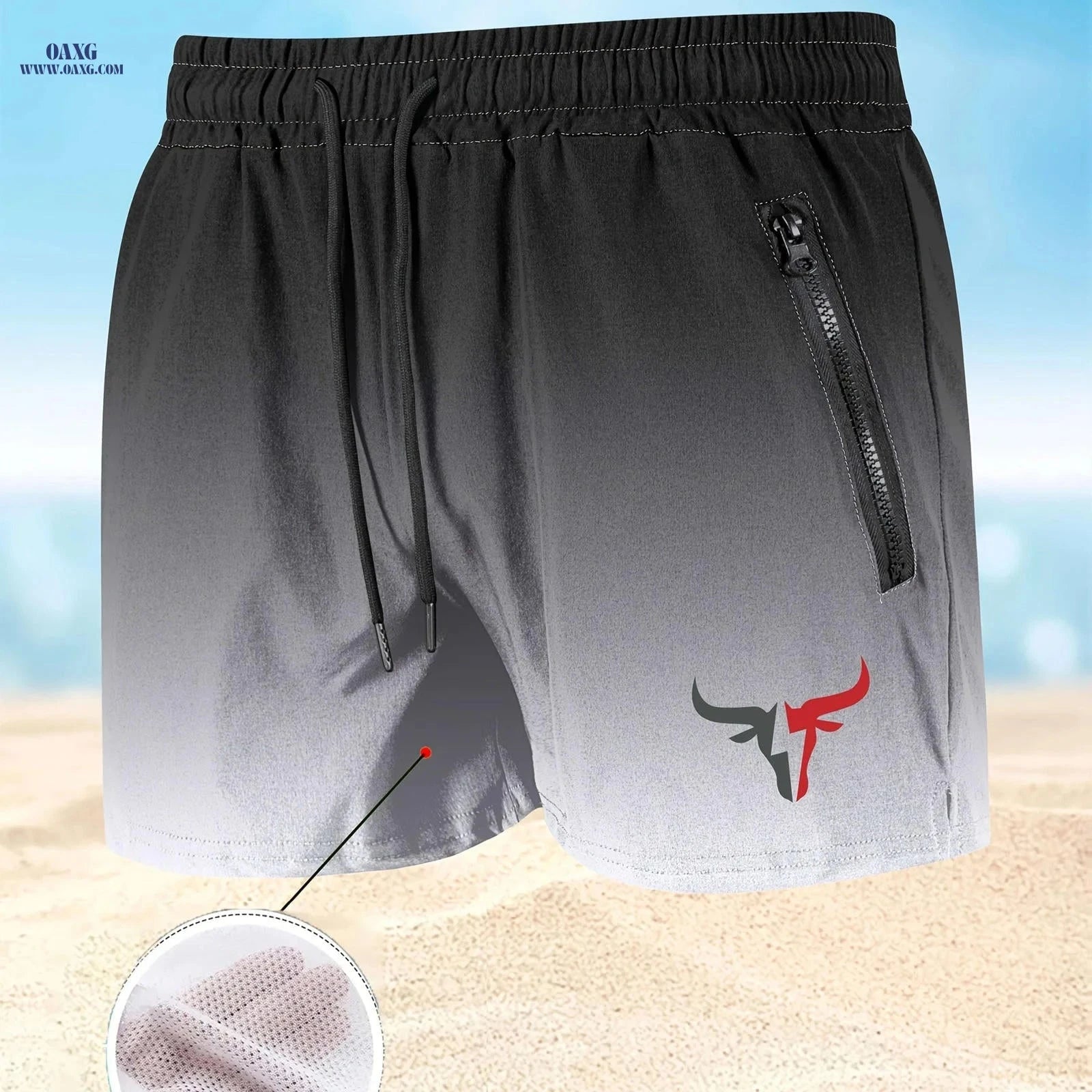 Men's Breathable Sports Shorts - Lightweight Cooling for Beach Fun   OAXG 