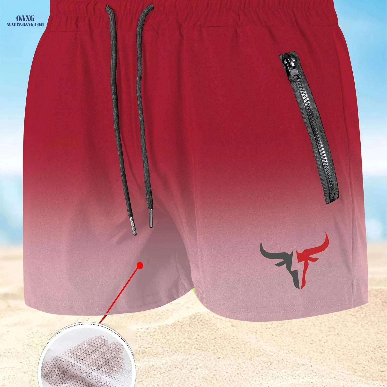 Men's Breathable Sports Shorts - Lightweight Cooling for Beach Fun   OAXG 