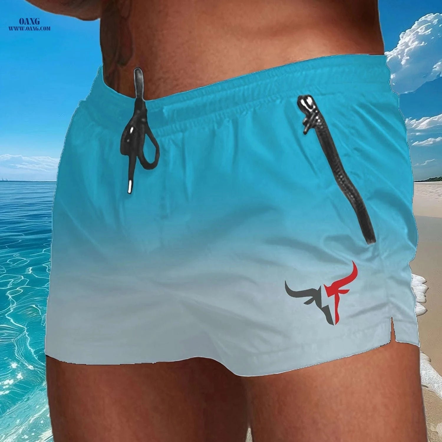Men's Breathable Sports Shorts - Lightweight Cooling for Beach Fun   OAXG 