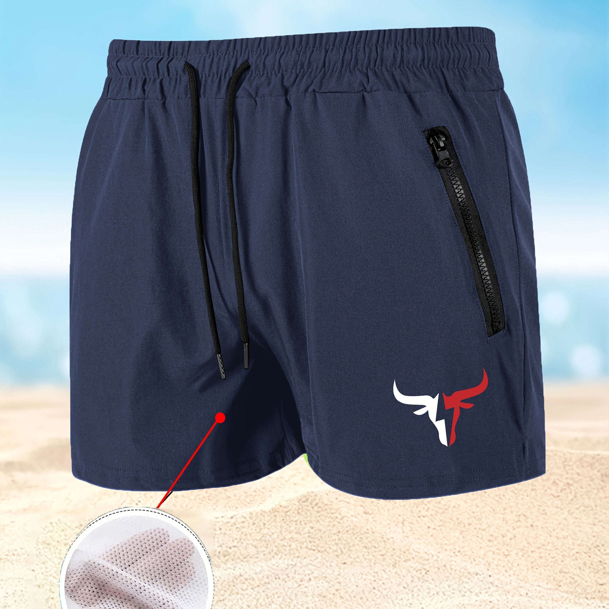 Men's Breathable Sports Shorts - Lightweight Cooling for Beach Fun   OAXG 