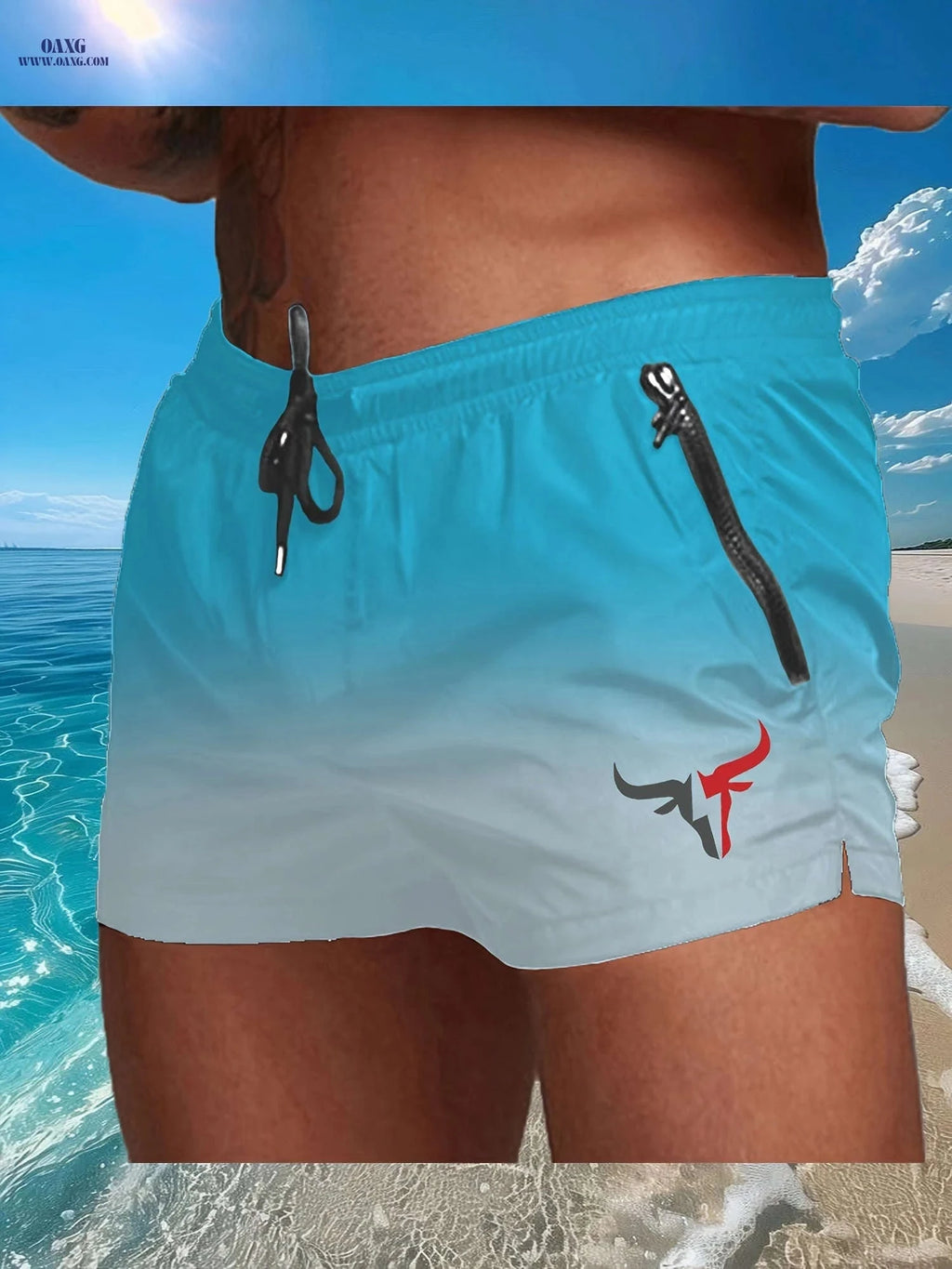 Men's Breathable Sports Shorts - Lightweight Cooling for Beach Fun   OAXG 