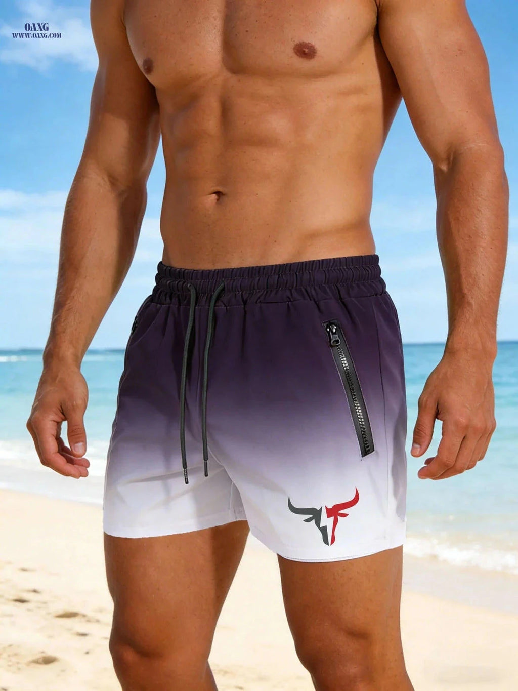Men's Breathable Sports Shorts - Lightweight Cooling for Beach Fun   OAXG 
