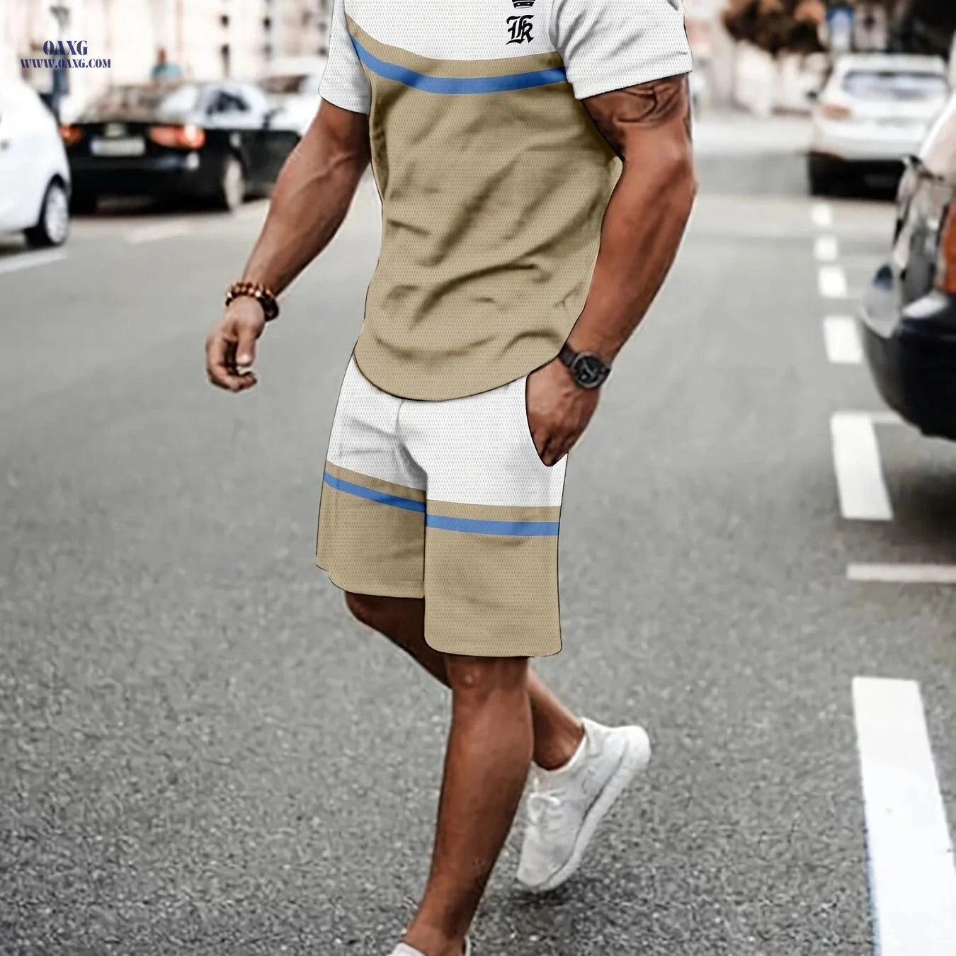 Men's Breathable Summer T-Shirt and Shorts Set - 3D Printed Leisure   OAXG 