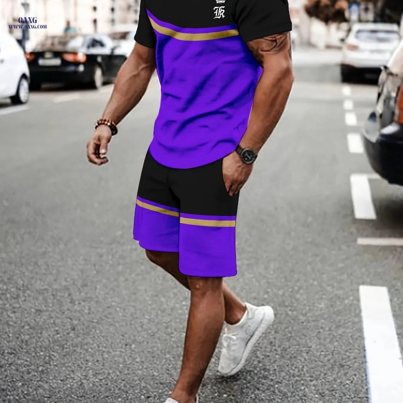 Men's Breathable Summer T-Shirt and Shorts Set - 3D Printed Leisure   OAXG 