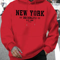 Men's Brooklyn Letter Print Hoodie - Casual Autumn Sweatshirt   OAXG 