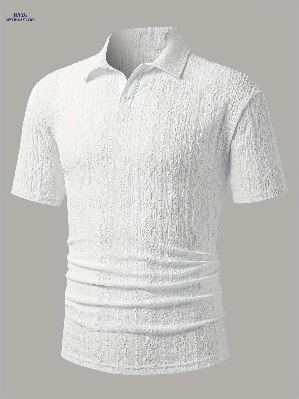 Men's Brown Knit Shirt - Casual Short Sleeve, Breathable Fabric   OAXG Light Green / FR XS